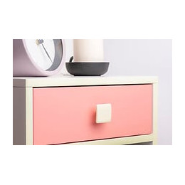 Bouton De Meuble Carré Beige Zamak H.20 X L.37 X P.37 Mm