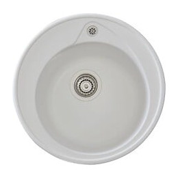 Stradour Evier A Encastrer Ronda, En Smc Blanc Uni - 17,  1 Bac, Dim. O 49 Cm, Vidage Manuel