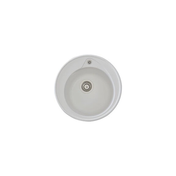 Stradour Evier A Encastrer Ronda, En Smc Blanc Uni - 17,  1 Bac, Dim. O 49 Cm, Vidage Manuel