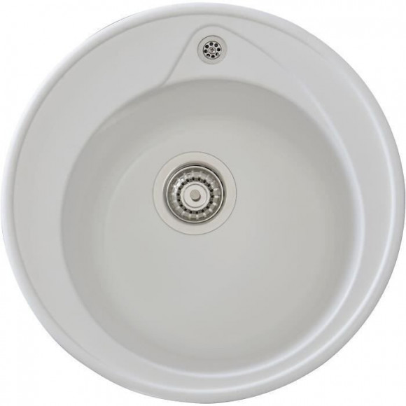 Stradour Evier A Encastrer Ronda, En Smc Blanc Uni - 17,  1 Bac, Dim. O 49 Cm, Vidage Manuel