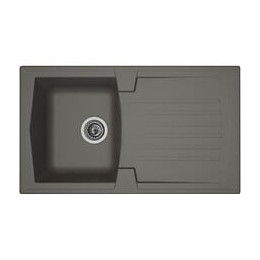 Stradour Evier Cuisine A Encastrer 1 Bac + 1 Egouttoir Arena - Resine - 86 X 50 Cm - Gris Beton