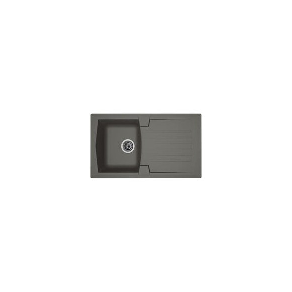 Stradour Evier Cuisine A Encastrer 1 Bac + 1 Egouttoir Arena - Resine - 86 X 50 Cm - Gris Beton