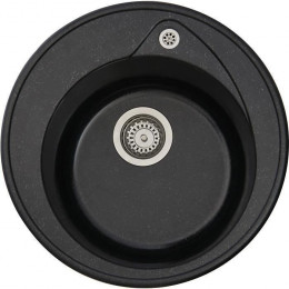 Stradour Evier A Encastrer Ronda, En Smc Noir Paillete - 06,  1 Bac, Dim. O 49 Cm, Vidage Manuel