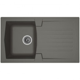 Stradour Evier Cuisine A Encastrer 1 Bac + 1 Egouttoir Arena - Resine - 86 X 50 Cm - Gris Beton