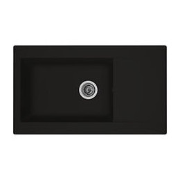 Stradour Evier Cuisine A Encastrer 1 Grand Bac + 1 Egouttoir Einna - Resine - 86 X 50 Cm - Noir