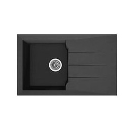 Stradour Evier Cuisine A Encastrer 1 Bac + 1 Egouttoir Alineo - Composite Mmc - 81 X 50 Cm - Gris Titane