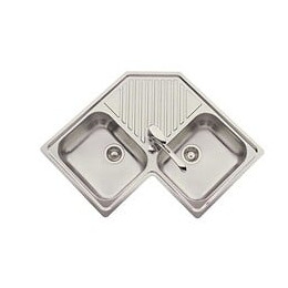 Ewi Evier Cuisine A Encastrer 2 Bacs + 1 Egouttoir Amethiste - Inox - 83 X 83 Cm