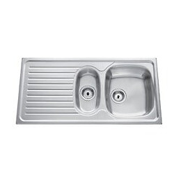 Ewi Evier Cuisine A Encastrer 1,5 Bac + 1 Egouttoir Agate - Inox Nid Dabeille - 100 X 50 Cm