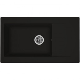 Stradour Evier Cuisine A Encastrer 1 Grand Bac + 1 Egouttoir Einna - Resine - 86 X 50 Cm - Noir