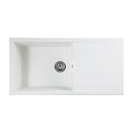 Stradour Evier A Encastrer Cube, En Smc Blanc Uni - 17,  1 Bac, Dim. 100 * 50 Cm, Vidage Manuel