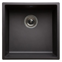 Nord Inox Evier Cuisine A Encastrer 1 Cuve + 1 Bonde A Panier Sans Egouttoir - Resine - 40 X 40 X 20 Cm - Noir