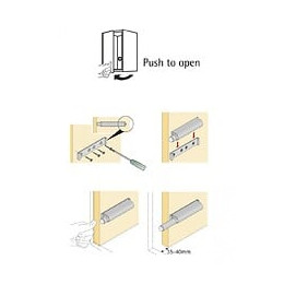 Lot De 2 Système D’ouverture Plastique Brut Hettich, L.60 Mm