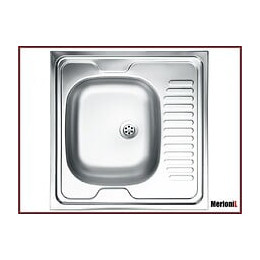 Royale - Évier En Acier Inoxidable 1 Cuve - 60x60x15 Cm - Avec Égouttoir - Évier À Poser Cuisine 1 Bac - Argent