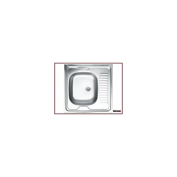 Royale - Évier En Acier Inoxidable 1 Cuve - 60x60x15 Cm - Avec Égouttoir - Évier À Poser Cuisine 1 Bac - Argent