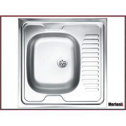 Royale - Évier En Acier Inoxidable 1 Cuve - 60x60x15 Cm - Avec Égouttoir - Évier À Poser Cuisine 1 Bac - Argent