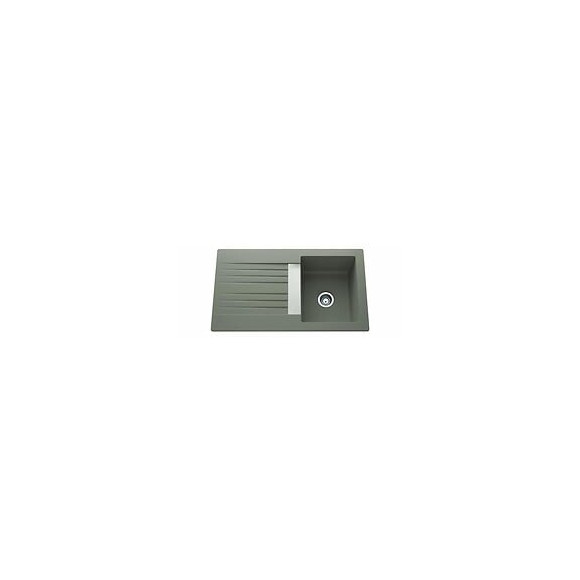 Ewi Evier Cuisine A Encastrer 1 Bac + 1 Egouttoir Soledad - Resine - 86 X 50 Cm - Gris Beton