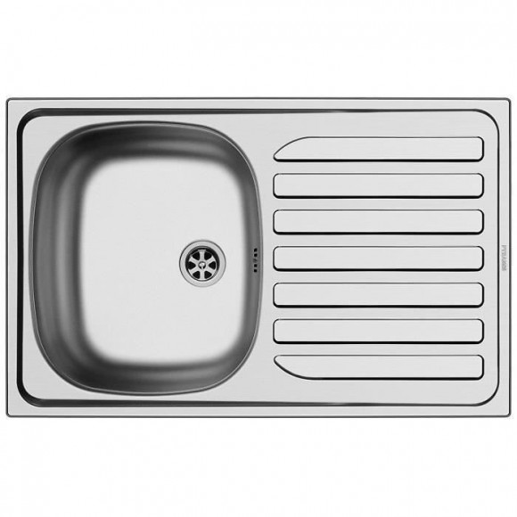 Nord Inox Evier Cuisine A Encastrer 1 Cuve + 1 Egouttoir - Inox - 75,5 X 48 X 15 Cm