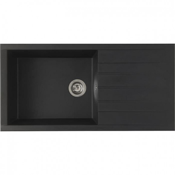 Stradour Evier A Encastrer Cube, En Smc Noir Paillete - 06,  1 Bac, Dim. 100 * 50 Cm, Vidage Manuel