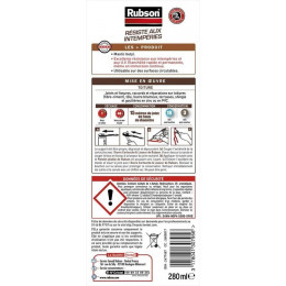 Mastic D'étanchéité Toiture Rubson Haute Résistance 280 Ml Noir