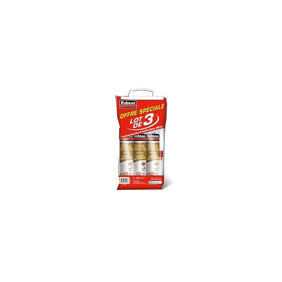 Lot 3 Mastics D'étanchéité Mur Intérieur Rubson Finition 280 Ml Blanc
