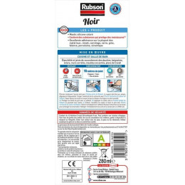 Mastic D'étanchéité Cuisine Et Bain Rubson Silicone Noir 280 Ml