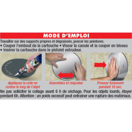 Colle Mastic Fixer Sans Percer Multitravaux Sader, 290ml