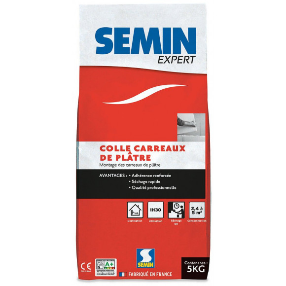 Colle Pour Carreaux De Plâtre Semin, 5 Kg