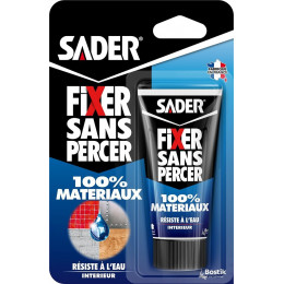Colle Mastic Fixer Sans Percer 100% Matériaux Sader, 55ml