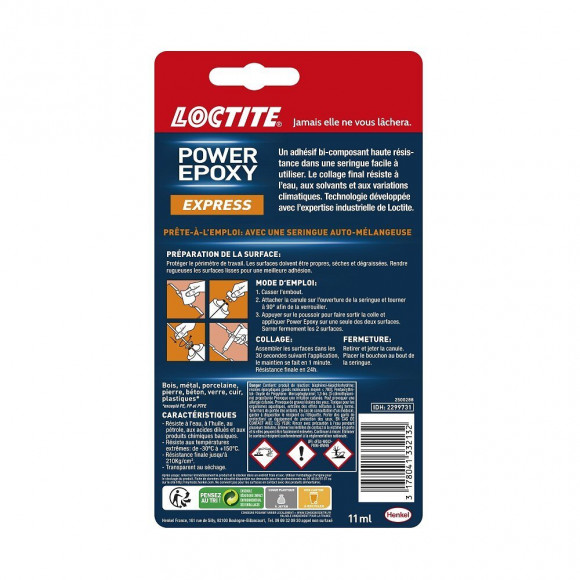 Colle Seringue Époxy Express Loctite, 13 G