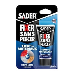 Colle Mastic Fixer Sans Percer 100% Matériaux Sader, 55ml
