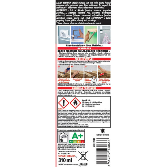 Sader Fixation Multiusage, 310ml Blanc