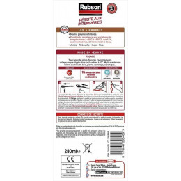 Mastic D'étanchéité Façade Rubson Haute Résistance 280 Ml Brique