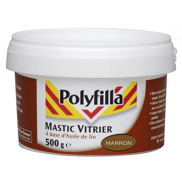 Mastic D'étanchéité Vitrier Polyfilla 500 G Marron