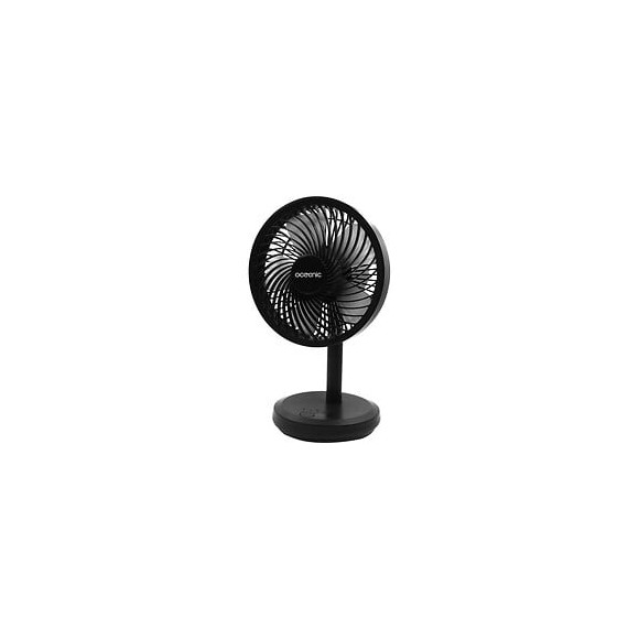 Oceanic Mini Ventilateur Usb Rechargeable - Diametre 15 Cm - 4 W - 4 Vitesses - Batterie Li-ion 2,6 Ah - Noir