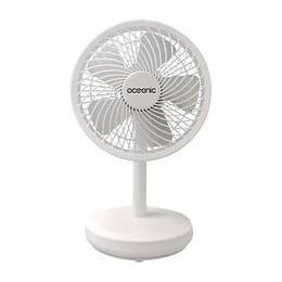 Oceanic Mini Ventilateur Usb Rechargeable - Diametre 15 Cm - 4 W - 4 Vitesses - Batterie Li-ion 2,6 Ah - Blanc