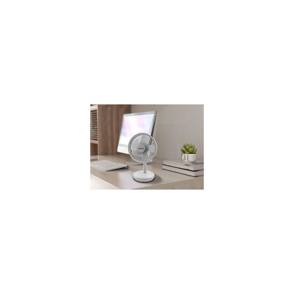 Oceanic Mini Ventilateur Usb Rechargeable - Diametre 15 Cm - 4 W - 4 Vitesses - Batterie Li-ion 2,6 Ah - Blanc