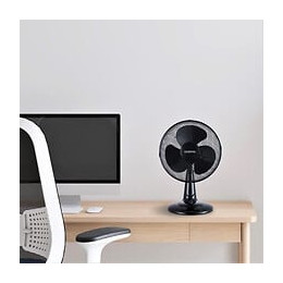 Oceanic Pack De 2 Ventilateurs De Table - 40 Watts - Diametre 30 Cm - 3 Vitesses - Oscillant - Noir