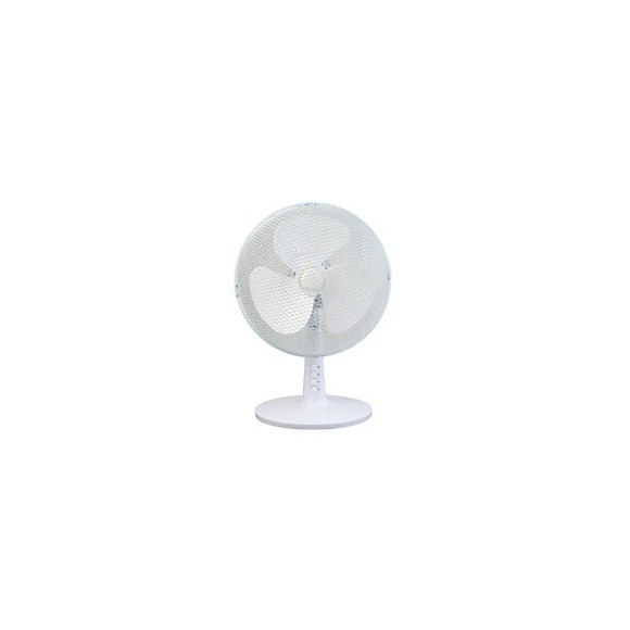Dtools - Ventilateur De Table - Puissance 35 W - Diamètre 12" - 3 Niveaux De Vitesse - Blanc