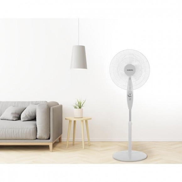 Oceanic Ventilateur Sur Pied 35 W - Dc - Diametre 40 Cm - Silencieux - Hauteur Reglable - Oscillation - Blanc