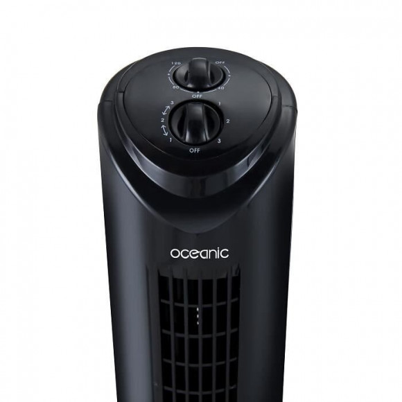 Oceanic Ventilateur Colonne 81 Cm - 45 Watts - 3 Vitesses - Oscillant - Minuterie - Noir