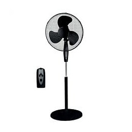Dtools - Ventilateur Sur Pied 16" - Puissance 45w 230 V/50 Hz - 3 Niveaux De Vitesse - Avec Télécommande - Noir