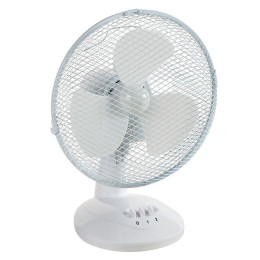Dtools - Ventilateur De Table - Puissance 30w - Diamètre 23cm - 2 Niveaux De Vitesse - Blanc