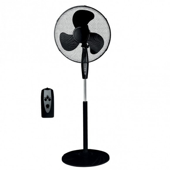 Dtools - Ventilateur Sur Pied 16" - Puissance 45w 230 V/50 Hz - 3 Niveaux De Vitesse - Avec Télécommande - Noir