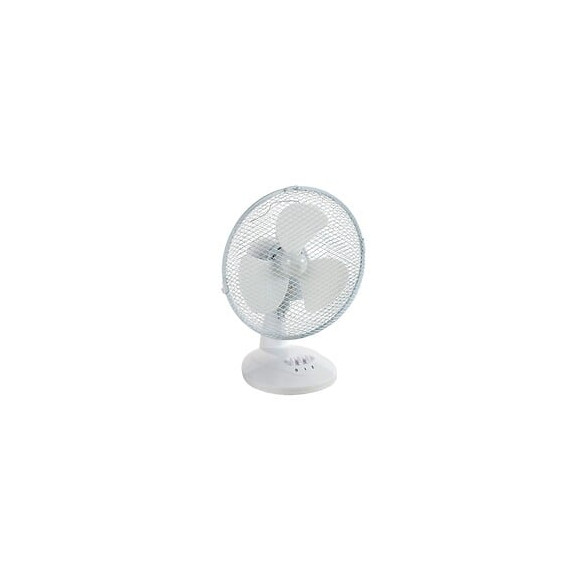 Dtools - Ventilateur De Table - Puissance 30w - Diamètre 23cm - 2 Niveaux De Vitesse - Blanc