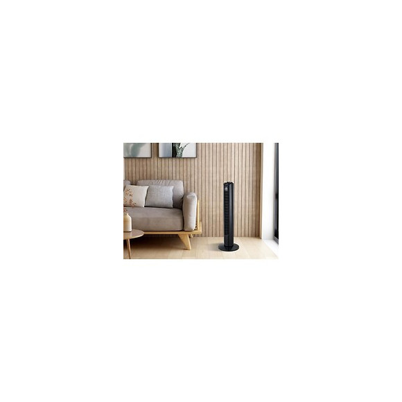 Oceanic Ventilateur Colonne 81 Cm - 45 Watts - 3 Vitesses - Oscillant - Minuterie - Noir