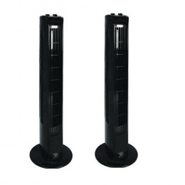 Oceanic Lot De 2 Ventilateurs Colonne 78 Cm - 45 Watts - 3 Vitesses - Oscillant - Minuterie