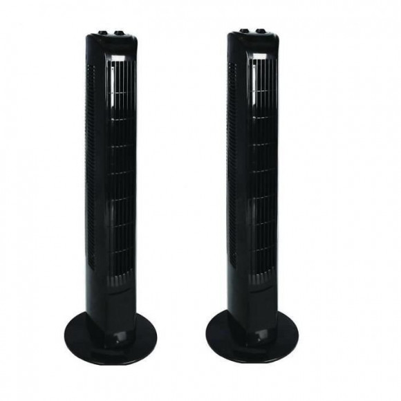 Oceanic Lot De 2 Ventilateurs Colonne 78 Cm - 45 Watts - 3 Vitesses - Oscillant - Minuterie