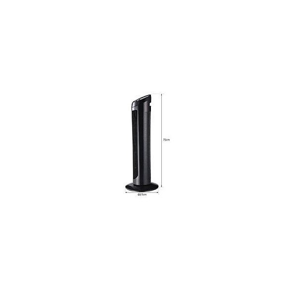 Ventilateur Colonne Tour Oscillant Silencieux 45 W 3 Vitesses 27l X 27l X 75h Cm Noir