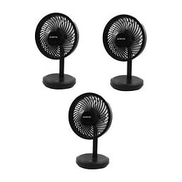Oceanic Mini Ventilateur Usb Rechargeable - Diametre 15 Cm - 4 W - 4 Vitesses - Batterie Li-ion 2,6 Ah - Noir