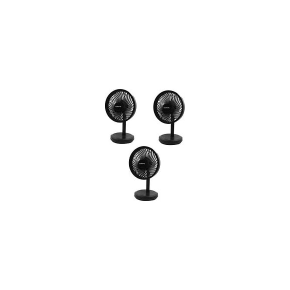 Oceanic Mini Ventilateur Usb Rechargeable - Diametre 15 Cm - 4 W - 4 Vitesses - Batterie Li-ion 2,6 Ah - Noir